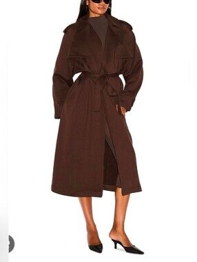 SKIMS Boyfriend Fleece Trench Coat ESPRESSO